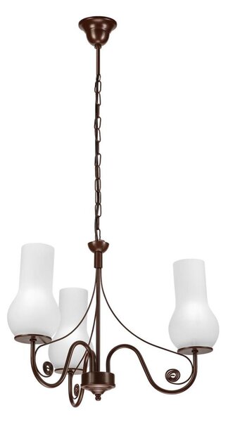 Brilagi - LED Lampadario a sospensione con catena COTTAGE 3xE14/40W/230V marrone/bianco