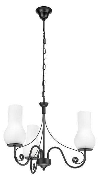 Brilagi - LED Lampadario a sospensione con catena COTTAGE 3xE14/40W/230V nero/bianco
