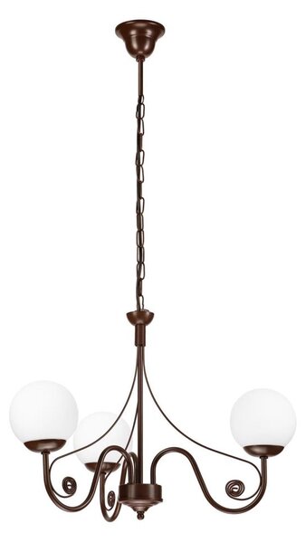 Brilagi - LED Lampadario a sospensione con catena COTTAGE 3xG9/40W/230V marrone/bianco
