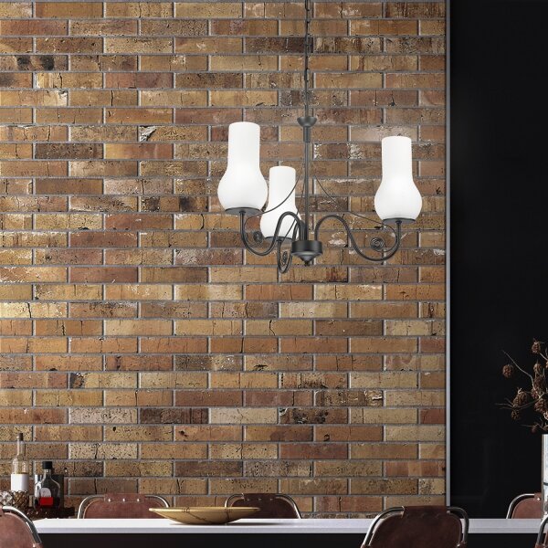 Brilagi - LED Lampadario a sospensione con catena COTTAGE 3xE14/40W/230V nero/bianco