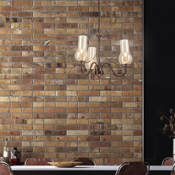 Brilagi - LED Lampadario a sospensione con catena COTTAGE 3xE14/40W/230V marrone