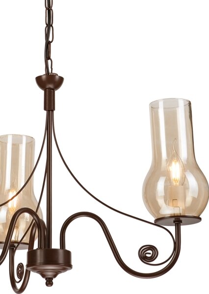 Brilagi - LED Lampadario a sospensione con catena COTTAGE 3xE14/40W/230V marrone