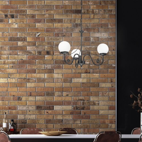 Brilagi - LED Lampadario a sospensione con catena COTTAGE 3xG9/40W/230V nero/bianco