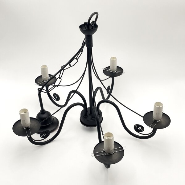 Brilagi - LED Lampadario a sospensione con catena COTTAGE 5xE14/40W/230V nero/bianco