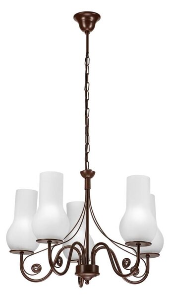 Brilagi - LED Lampadario a sospensione con catena COTTAGE 5xE14/40W/230V marrone/bianco