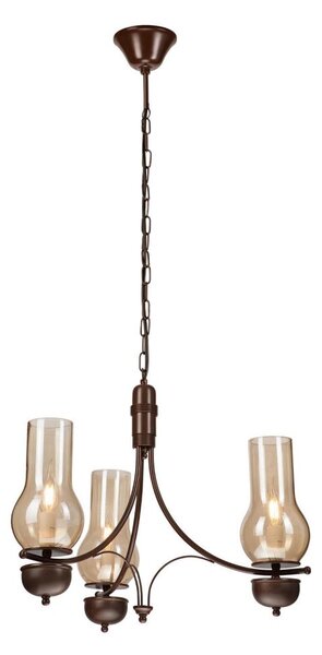 Brilagi - Lampadario LED a catena COTTAGE 3xE14/40W/230V faggio/marrone/beige fumé