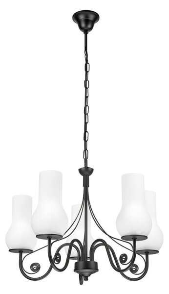 Brilagi - LED Lampadario a sospensione con catena COTTAGE 5xE14/40W/230V nero/bianco