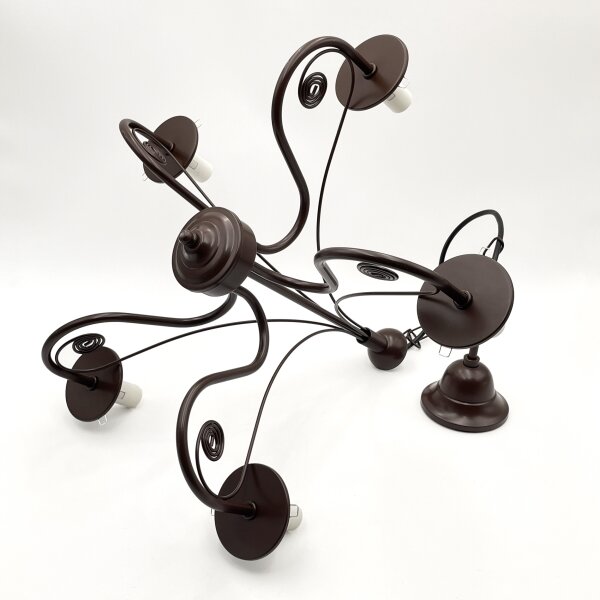 Brilagi - LED Lampadario a sospensione con catena COTTAGE 5xE14/40W/230V marrone/bianco