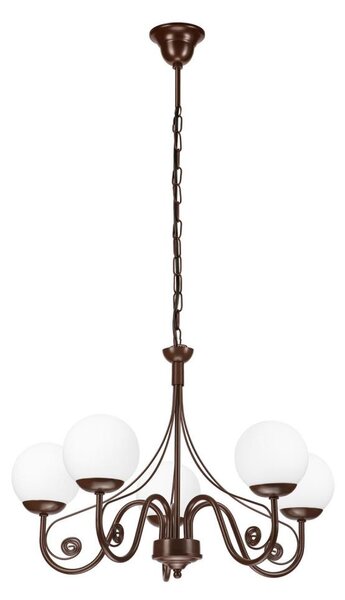 Brilagi - LED Lampadario a sospensione con catena COTTAGE 5xG9/40W/230V marrone/bianco