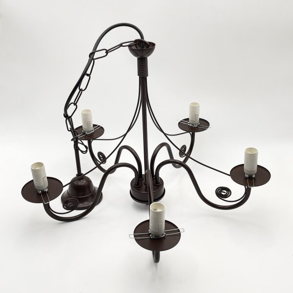 Brilagi - LED Lampadario a sospensione con catena COTTAGE 5xE14/40W/230V marrone
