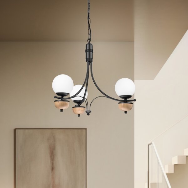 Brilagi - LED Lampadario a sospensione con catena COTTAGE 3xG9/40W/230V faggio/bianco