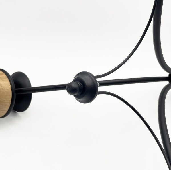 Brilagi - Lampadario LED a catena COTTAGE 3xE14/40W/230V quercia/nero/beige fumé