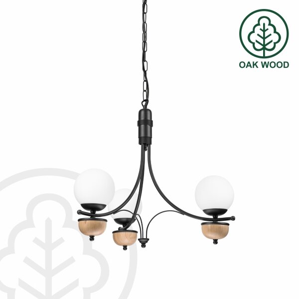 Brilagi - LED Lampadario a sospensione con catena COTTAGE 3xG9/40W/230V faggio/bianco