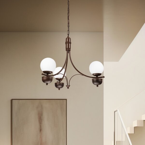 Brilagi - LED Lampadario a sospensione con catena COTTAGE 3xG9/40W/230V quercia/bianco