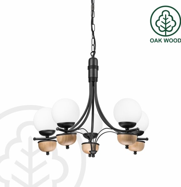 Brilagi - LED Lampadario a sospensione con catena COTTAGE 5xG9/40W/230V faggio/bianco
