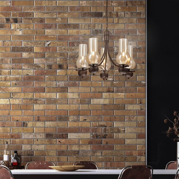 Brilagi - LED Lampadario a sospensione con catena COTTAGE 5xE14/40W/230V quercia/marrone