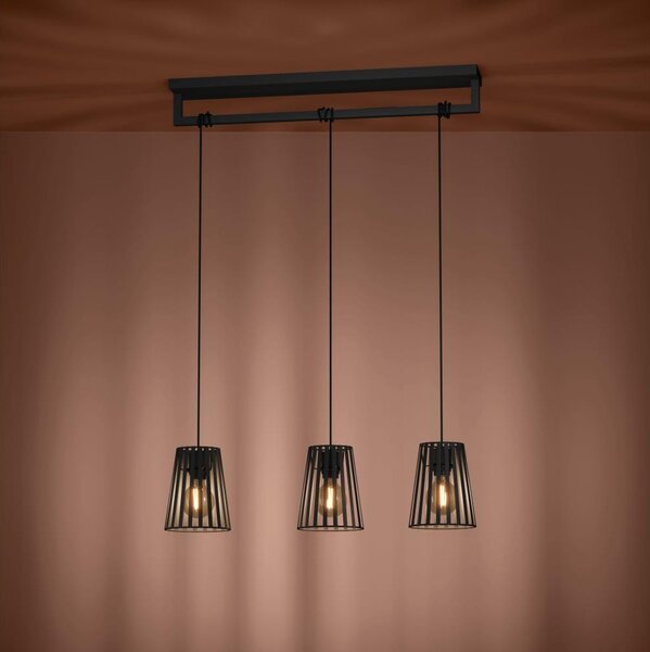 Eglo 390003 - Lampadario a sospensione con filo BOGOTA 3xE27/40W/230V nero