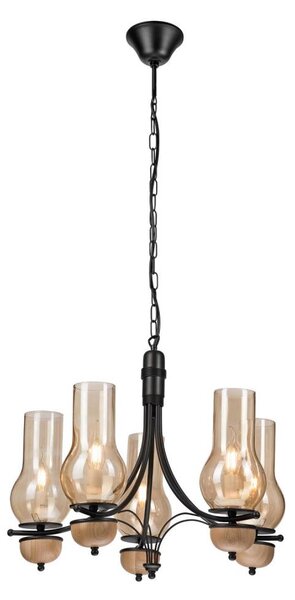 Brilagi - LED Lampadario a sospensione con catena COTTAGE 5xE14/40W/230V faggio/marrone