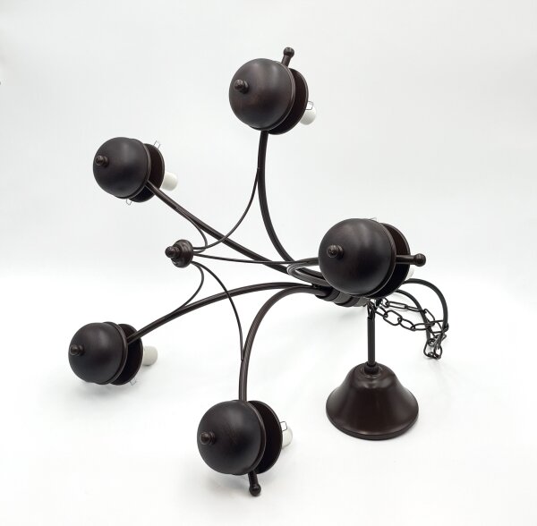 Brilagi - LED Lampadario a sospensione con catena COTTAGE 5xE14/40W/230V quercia/marrone