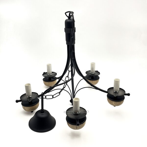 Brilagi - LED Lampadario a sospensione con catena COTTAGE 5xE14/40W/230V faggio/bianco