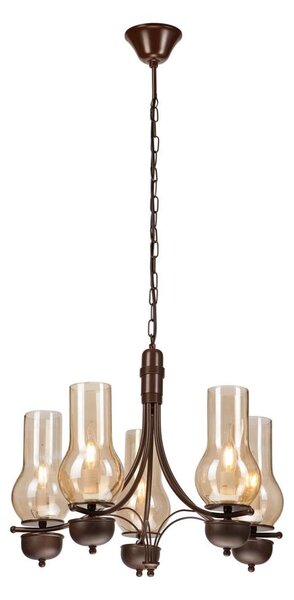 Brilagi - LED Lampadario a sospensione con catena COTTAGE 5xE14/40W/230V quercia/marrone