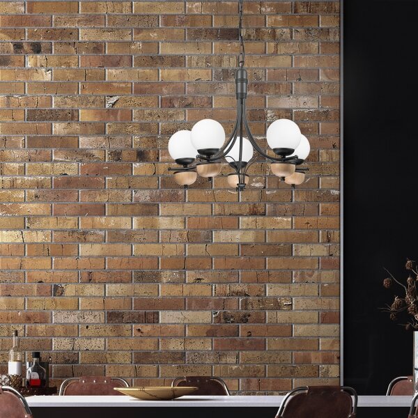 Brilagi - LED Lampadario a sospensione con catena COTTAGE 5xG9/40W/230V faggio/bianco