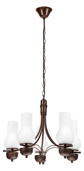 Brilagi - Lampadario LED a catena COTTAGE 5xE14/40W/230V rovere/bianco