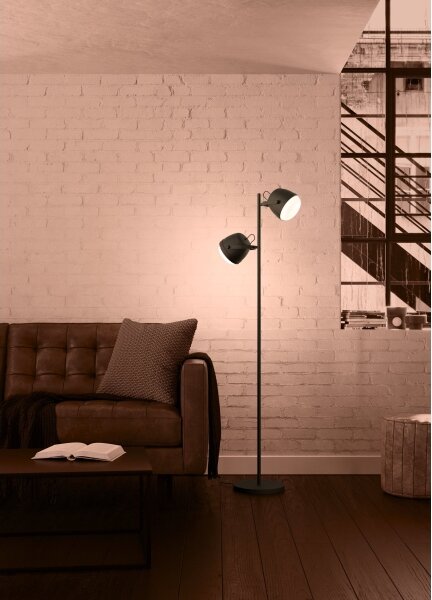 Eglo 390048 - Lampada con piedistallo UPANEMA 2xE27/28W/230V nero