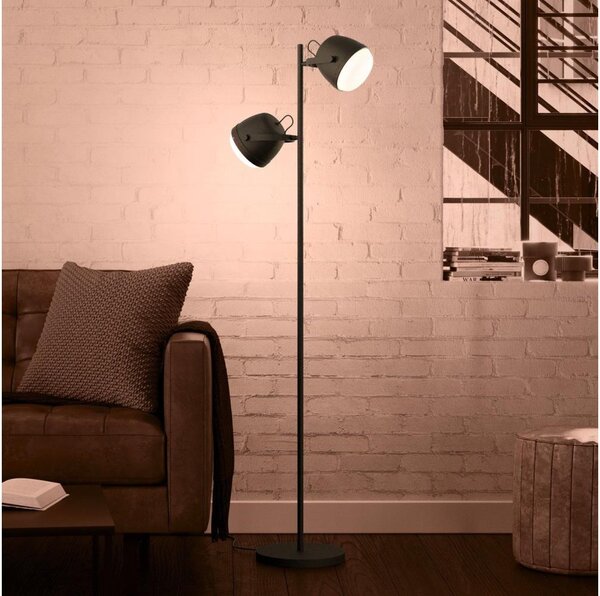 Eglo 390048 - Lampada con piedistallo UPANEMA 2xE27/28W/230V nero