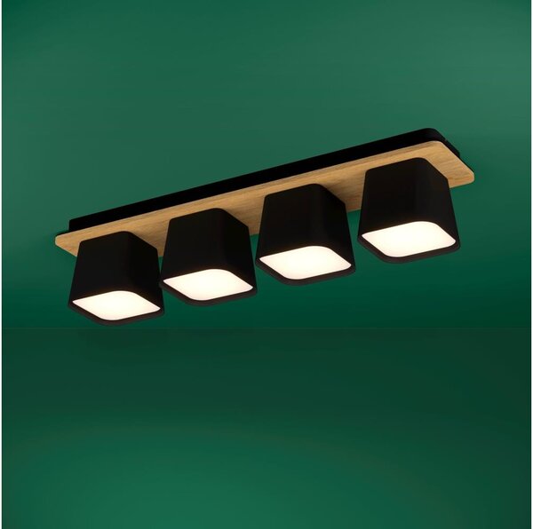 Eglo 390008 - Plafoniera RUSCIO 4xE27/40W/230V nero/marrone