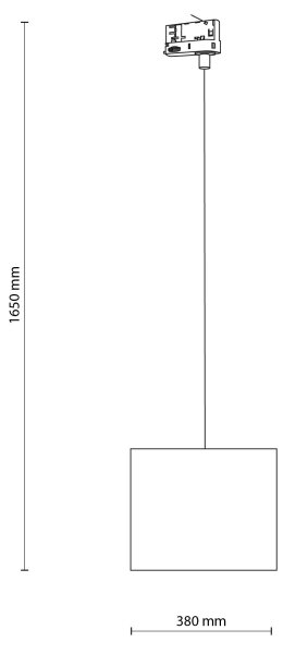 Lampadario a sospensione con filo Sistema ferroviario trifase TRACER 1xE27/15W/230V diametro 30 cm nero/grigio