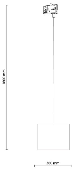 Lampadario a sospensione con filo Sistema ferroviario trifase TRACER 1xE27/15W/230V diametro 20 cm nero/grigio