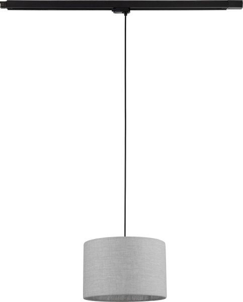 Lampadario a sospensione con filo Sistema ferroviario trifase TRACER 1xE27/15W/230V diametro 30 cm nero/grigio