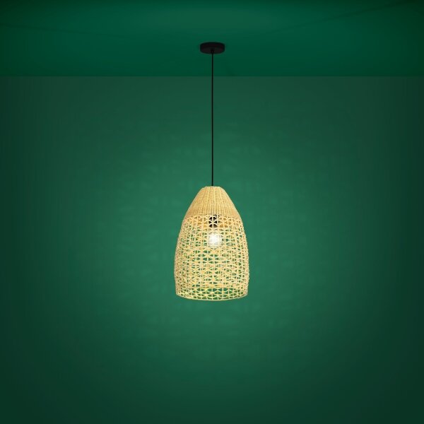 Eglo 390237 - Lampadario a sospensione con filo SAMBUCONA 1xE27/40W/230V diametro 35 cm bambù