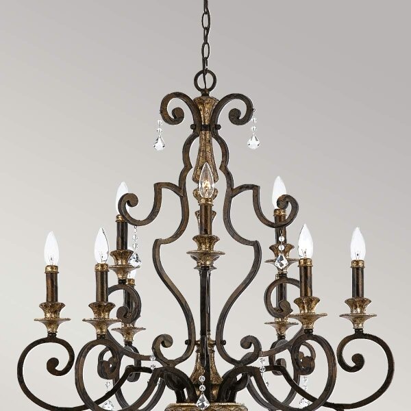 Quoizel QZ-MARQUETTE9 - Lampadario a sospensione con catena MARQUETTE 9xE14/60W/230V