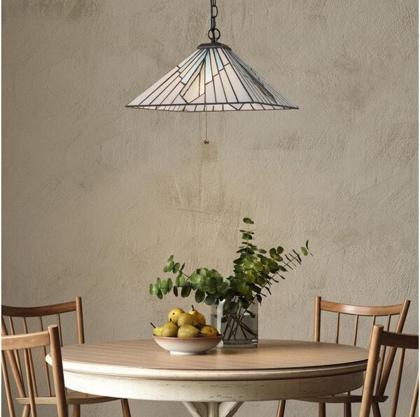 Elstead TF-ALDERLEY-P - Lampadario a catena Tiffany ALDERLEY 1xE27/60W/230V