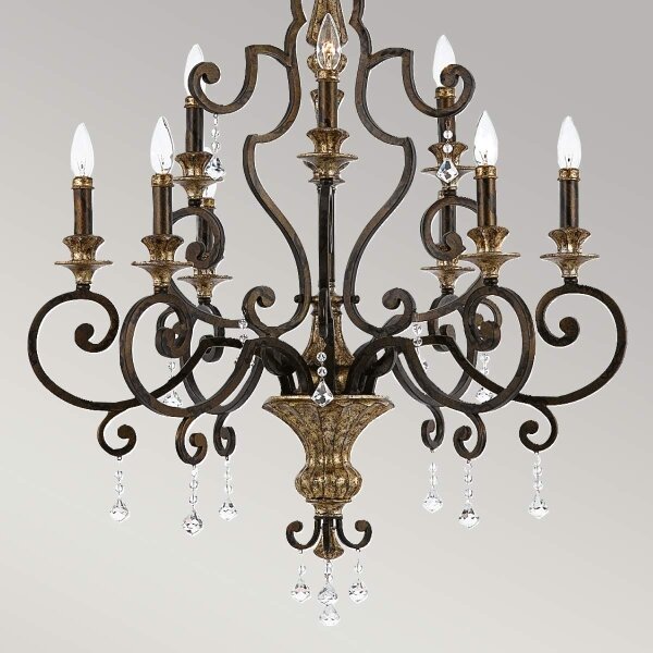Quoizel QZ-MARQUETTE9 - Lampadario a sospensione con catena MARQUETTE 9xE14/60W/230V