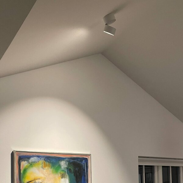 LOOM DESIGN Aim Faretto da soffitto LED a 1 luce bianco Aim, dimmerabile, Bianco / Opale, Soggiorno / Sala da pranzo, Alluminio, Moderno