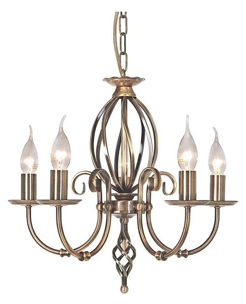 Elstead ART5-AGD-BRASS - Lampadario a sospensione con catena ARTISAN 5xE14/60W/230V