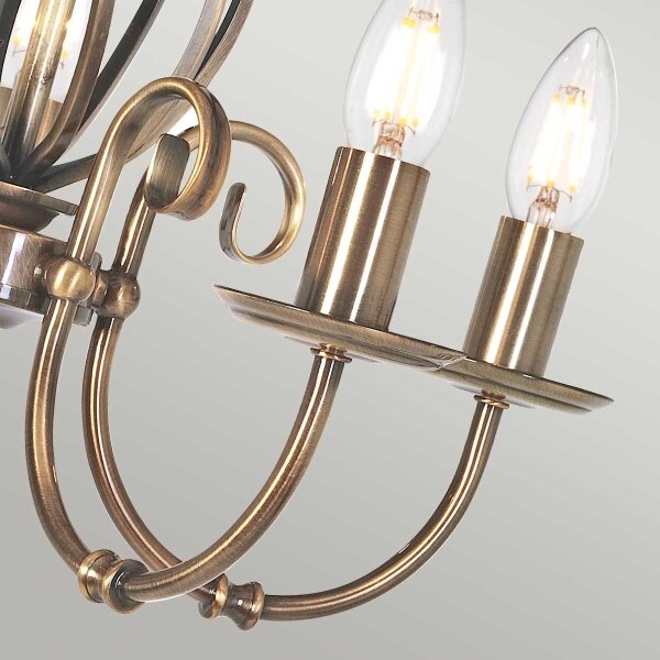 Elstead ART5-AGD-BRASS - Lampadario a sospensione con catena ARTISAN 5xE14/60W/230V