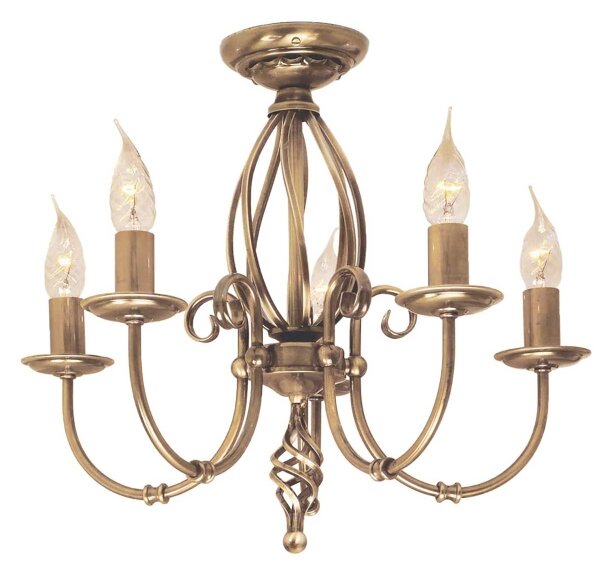 Elstead ART5-AGD-BRASS - Lampadario a sospensione con catena ARTISAN 5xE14/60W/230V