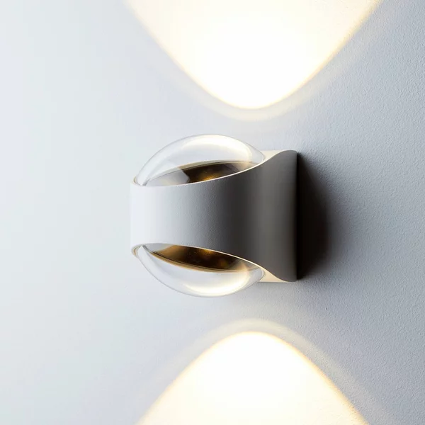 LOOM DESIGN Applique da esterni a LED Saga, Bianco / Opale, Alluminio, Moderno, Applique LED da esterni