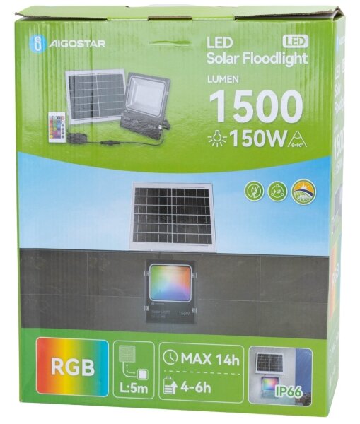Aigostar - LED RGB Faro solare dimmerabile LED/150W/3,2V IP66 + +TC