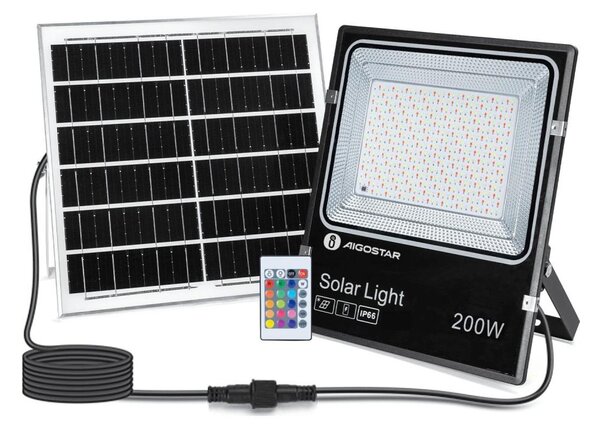 Aigostar - LED RGB Faro solare dimmerabile LED/200W/3,2V IP66 + +TC