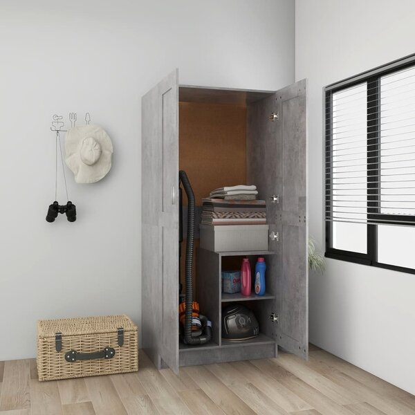 VidaXL Armadio grigio cemento 82,5x51,5x180 cm in legno - Armadio - Armadi - Armadio a muro - Guardaroba - Armadio