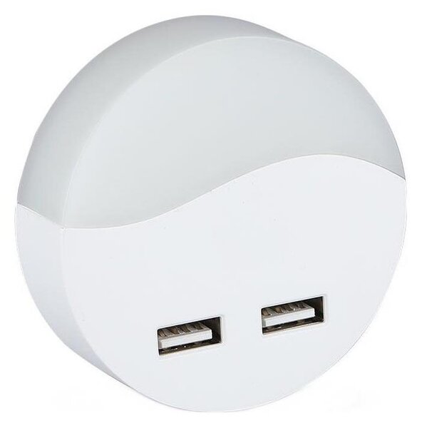 LED Luce notturna con sensore crepuscolare 2xUSB LED/0,45W/230V 3000K