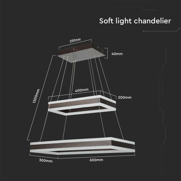 Lampadario a sospensione con filo LED dimmerabile LED/113W/230V 3000K marrone