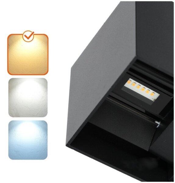 Applique a LED da esterno QUERK 2xLED/3W/230V 3000K IP54 nero