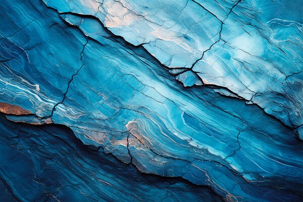 Carta da parati Formazioni rocciose e texture astratte di colore blu, Carta da parati Sotto la Pietra, Carta da parati popolare, u98410 - Tapeko.it
