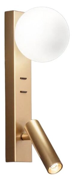 Applique perenz fog 8484 or lc g9 led 240lm 3000k usb cilindro orientabile doppia accensione oro spazzolato - Perenz